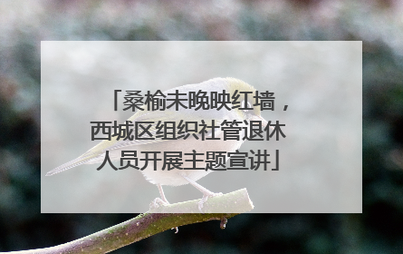 桑榆未晚映红墙，西城区组织社管退休人员开展主题宣讲