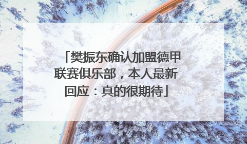 樊振东确认加盟德甲联赛俱乐部，本人最新回应：真的很期待
