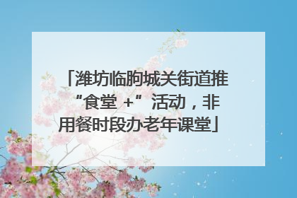 潍坊临朐城关街道推“食堂 +”活动，非用餐时段办老年课堂