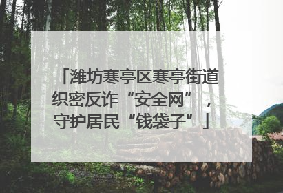 潍坊寒亭区寒亭街道织密反诈“安全网”，守护居民“钱袋子”