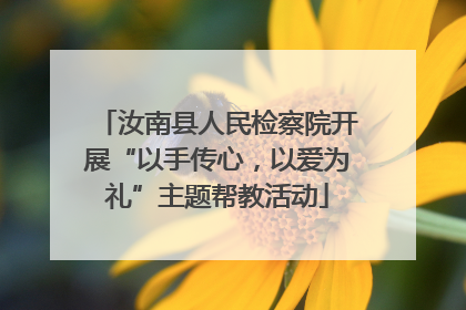 汝南县人民检察院开展“以手传心，以爱为礼”主题帮教活动
