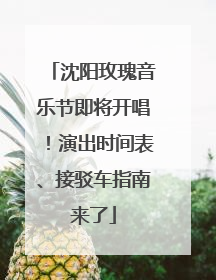 沈阳玫瑰音乐节即将开唱！演出时间表、接驳车指南来了
