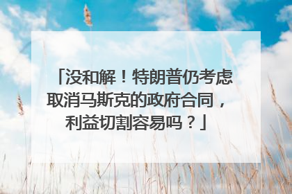 没和解！特朗普仍考虑取消马斯克的政府合同，利益切割容易吗？