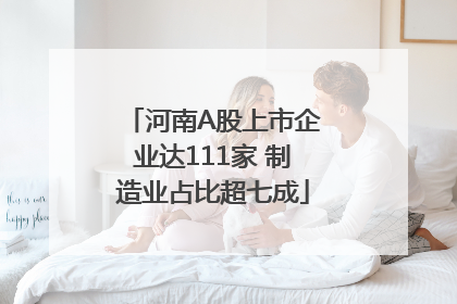 河南A股上市企业达111家 制造业占比超七成