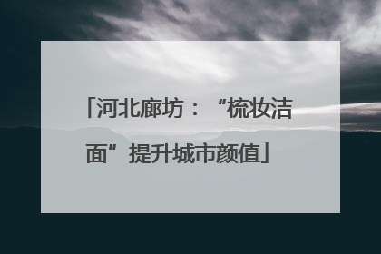 河北廊坊：“梳妆洁面”提升城市颜值