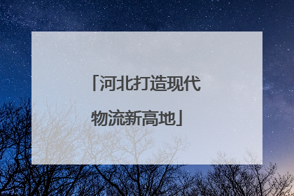 河北打造现代物流新高地