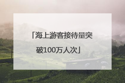 海上游客接待量突破100万人次