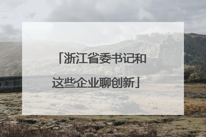 浙江省委书记和这些企业聊创新