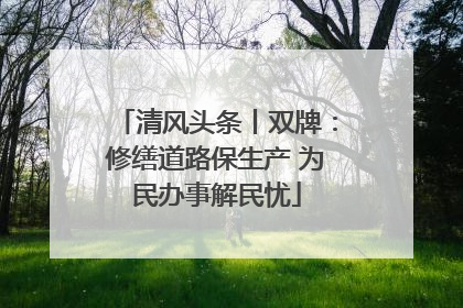 清风头条丨双牌：修缮道路保生产 为民办事解民忧