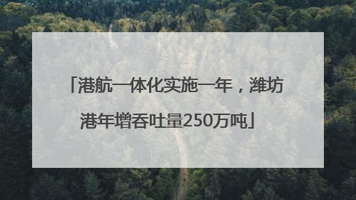 港航一体化实施一年，潍坊港年增吞吐量250万吨