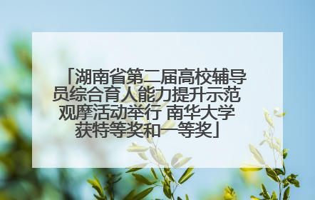 湖南省第二届高校辅导员综合育人能力提升示范观摩活动举行 南华大学获特等奖和一等奖
