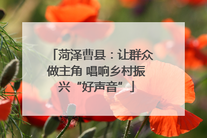 菏泽曹县：让群众做主角 唱响乡村振兴“好声音”