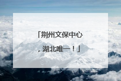 荆州文保中心，湖北唯一！