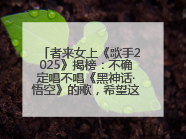 者来女上《歌手2025》揭榜：不确定唱不唱《黑神话·悟空》的歌，希望这次揭榜成功