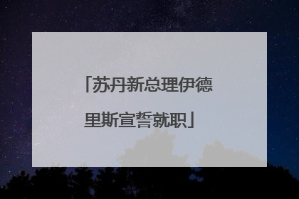 苏丹新总理伊德里斯宣誓就职
