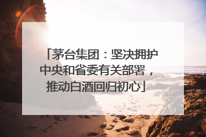 茅台集团：坚决拥护中央和省委有关部署，推动白酒回归初心