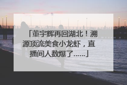 董宇辉再回湖北！溯源顶流美食小龙虾，直播间人数爆了……