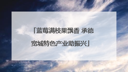 蓝莓满枝果飘香 承德宽城特色产业助振兴