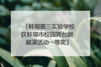 蚌埠第三实验学校获蚌埠市校园舞台剧展演活动一等奖
