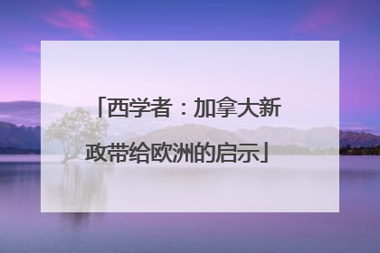 西学者：加拿大新政带给欧洲的启示