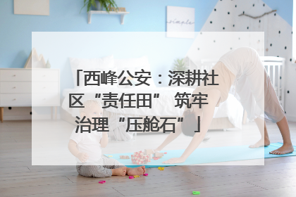 西峰公安：深耕社区“责任田” 筑牢治理“压舱石”