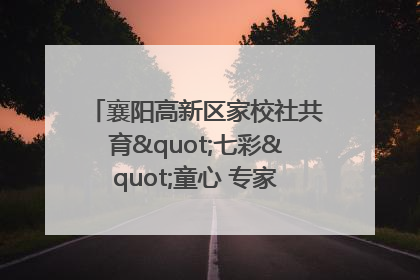 襄阳高新区家校社共育"七彩"童心 专家团支招智慧育儿