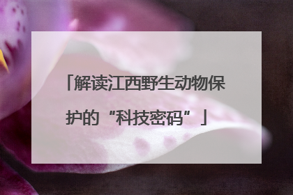 解读江西野生动物保护的“科技密码”
