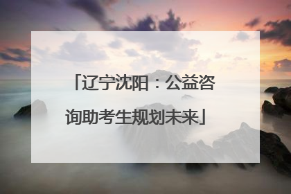 辽宁沈阳：公益咨询助考生规划未来