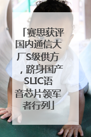 赛思获评国内通信大厂S级供方，跻身国产SLIC语音芯片领军者行列