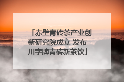 赤壁青砖茶产业创新研究院成立 发布川字牌青砖新茶饮