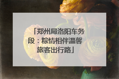 郑州局洛阳车务段：粽情相伴温馨旅客出行路
