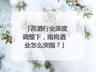 酱酒行业深度调整下，南将酒业怎么突围？