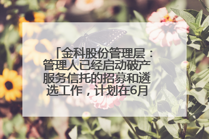 金科股份管理层：管理人已经启动破产服务信托的招募和遴选工作，计划在6月初召开评审会