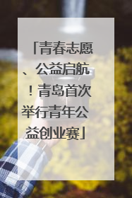 青春志愿、公益启航！青岛首次举行青年公益创业赛