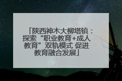 陕西神木大柳塔镇：探索“职业教育+成人教育”双轨模式 促进教育融合发展