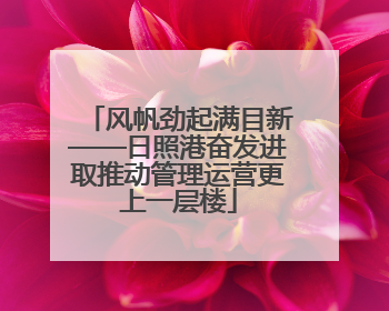风帆劲起满目新——日照港奋发进取推动管理运营更上一层楼