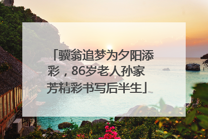 骥翁追梦为夕阳添彩，86岁老人孙家芳精彩书写后半生
