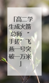 高二学生成火箭总师 “手搓”飞燕一号突破一万米