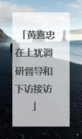 黄喜忠在上犹调研督导和下访接访