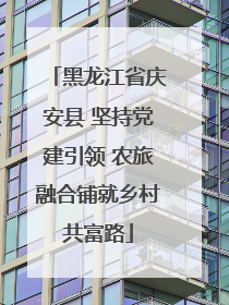 黑龙江省庆安县 坚持党建引领 农旅融合铺就乡村共富路