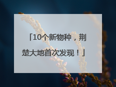 10个新物种，荆楚大地首次发现！