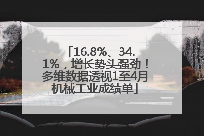 16.8%、34.1%，增长势头强劲！多维数据透视1至4月机械工业成绩单