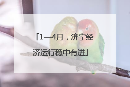1—4月，济宁经济运行稳中有进