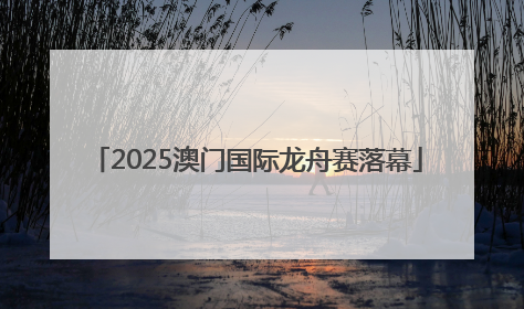 2025澳门国际龙舟赛落幕