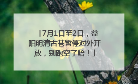 7月1日至2日，益阳明清古巷暂停对外开放，别跑空了哈！