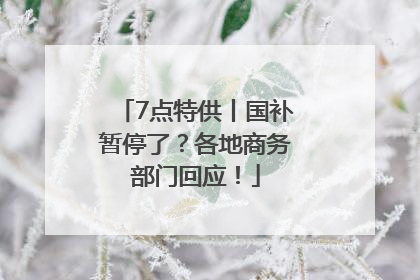 7点特供丨国补暂停了?各地商务部门回应!