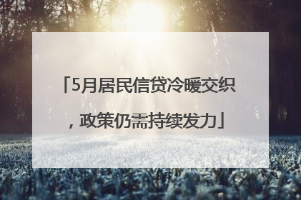 5月居民信贷冷暖交织，政策仍需持续发力